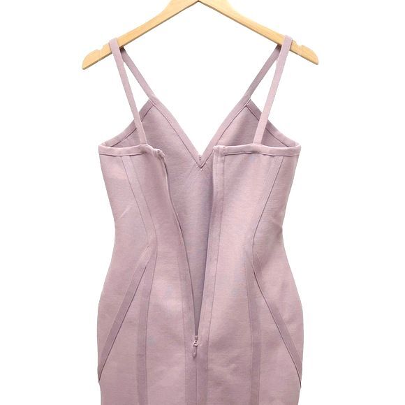 NWT The Girlcode Bandage V Neck Bodycon Midi Dress Lilac Mauve Women’s Size 6 - Picture 5 of 13